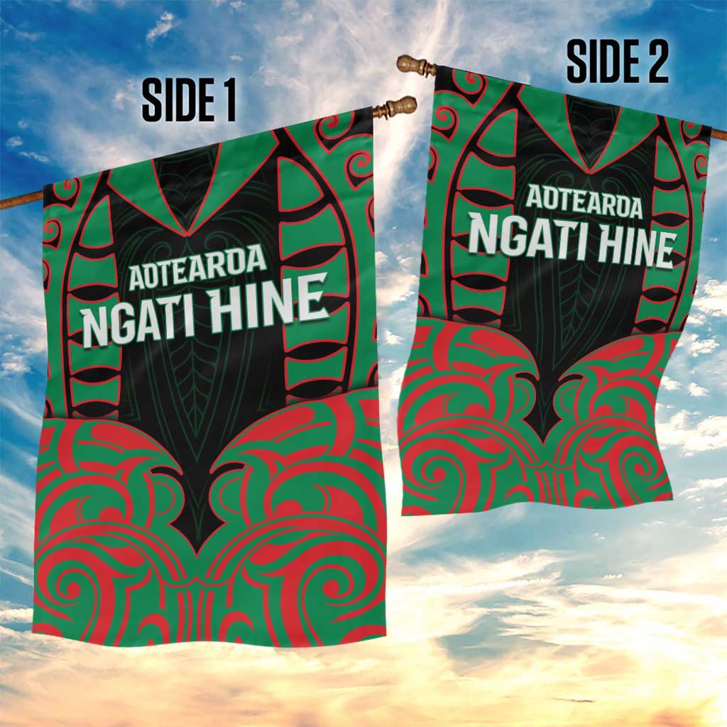 Aotearoa Ngati Hine Garden Flag Maori Pattern New Zealand - Polynesian Pride