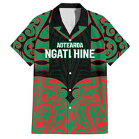 Custom Aotearoa Ngati Hine Hawaiian Shirt Maori Pattern New Zealand DT05 Green - Polynesian Pride