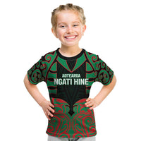 Custom Aotearoa Ngati Hine Kid T Shirt Maori Pattern New Zealand - Polynesian Pride