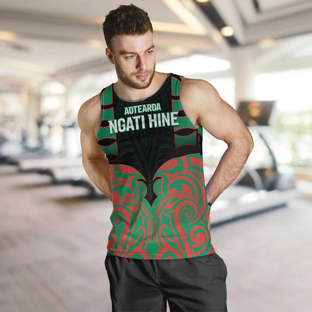 Custom Aotearoa Ngati Hine Men Tank Top Maori Pattern New Zealand DT05 Green - Polynesian Pride