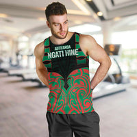 Custom Aotearoa Ngati Hine Men Tank Top Maori Pattern New Zealand DT05 Green - Polynesian Pride