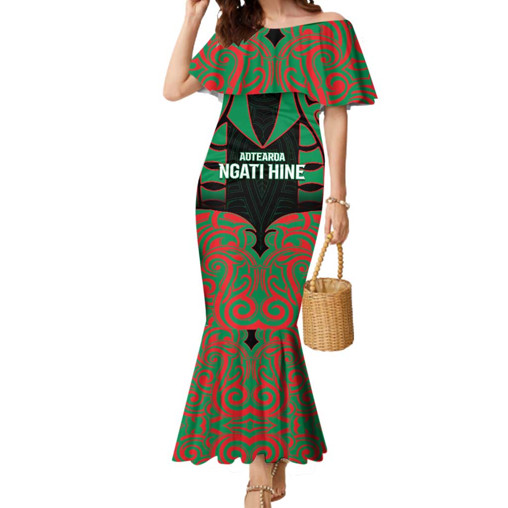 Custom Aotearoa Ngati Hine Mermaid Dress Maori Pattern New Zealand - Polynesian Pride