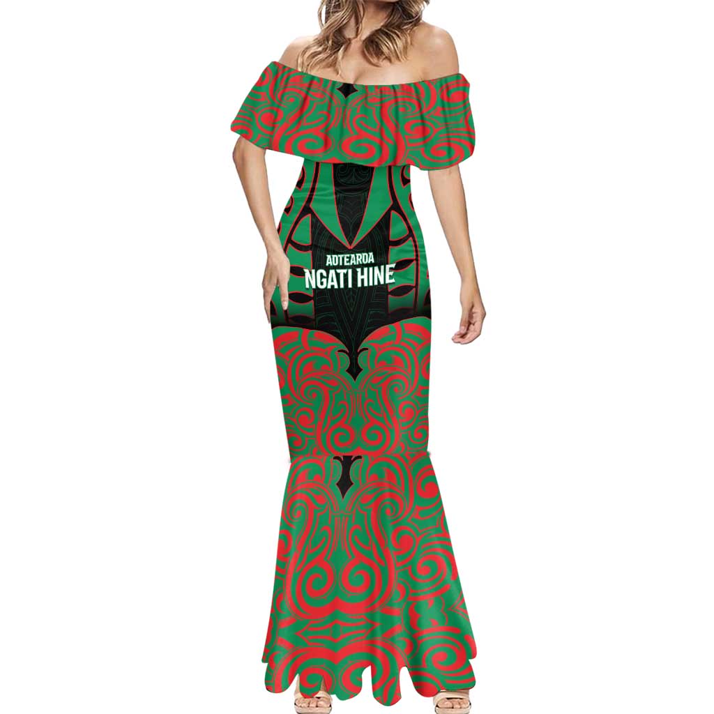 Custom Aotearoa Ngati Hine Mermaid Dress Maori Pattern New Zealand - Polynesian Pride