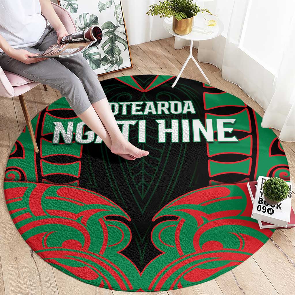 Aotearoa Ngati Hine Round Carpet Maori Pattern New Zealand - Polynesian Pride