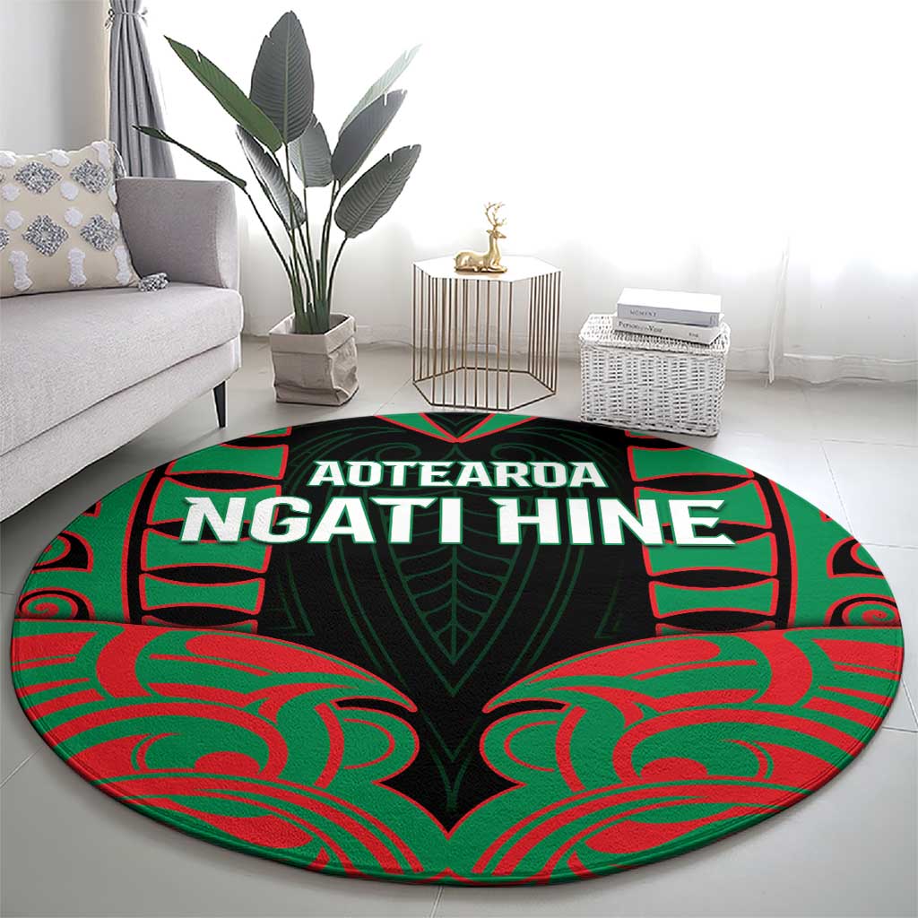Aotearoa Ngati Hine Round Carpet Maori Pattern New Zealand - Polynesian Pride