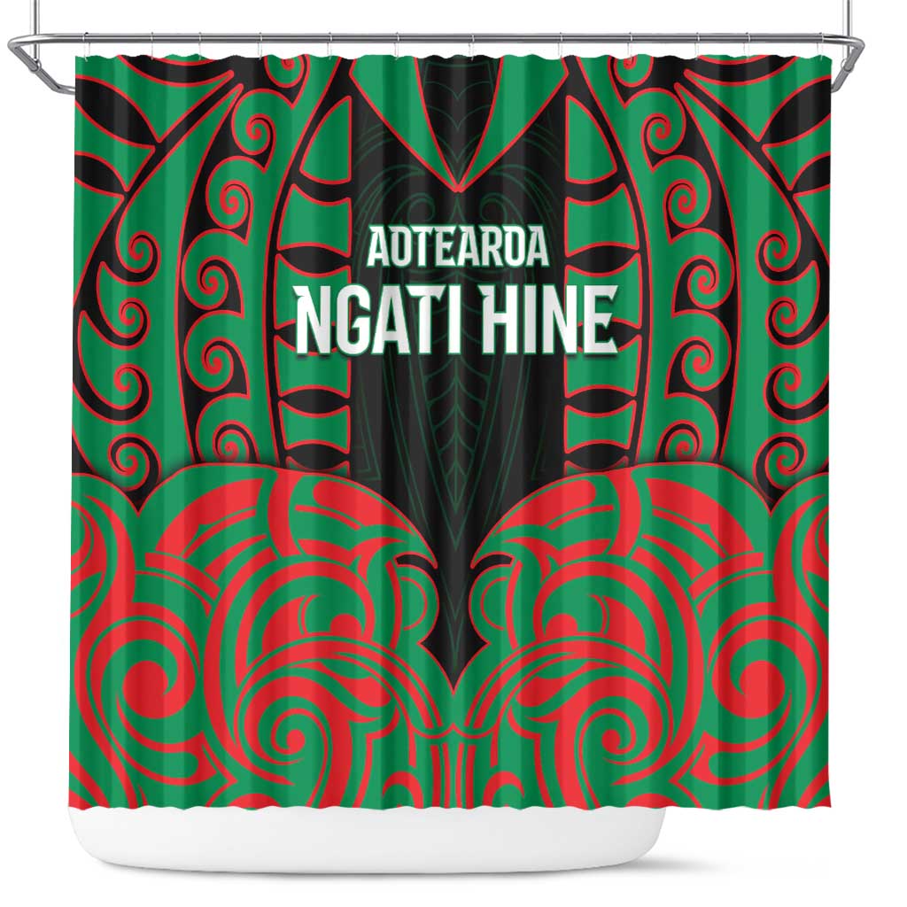 Aotearoa Ngati Hine Shower Curtain Maori Pattern New Zealand - Polynesian Pride