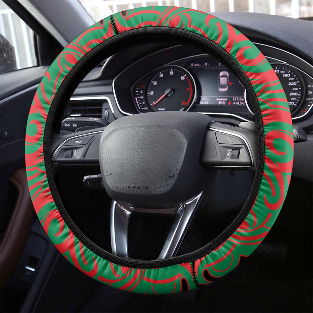 Aotearoa Ngati Hine Steering Wheel Cover Maori Pattern New Zealand DT05 - Polynesian Pride