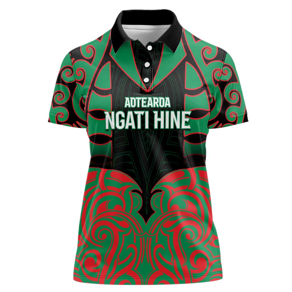 Custom Aotearoa Ngati Hine Women Polo Shirt Maori Pattern New Zealand - Polynesian Pride