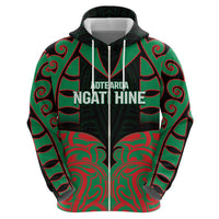 Custom Aotearoa Ngati Hine Zip Hoodie Maori Pattern New Zealand - Polynesian Pride