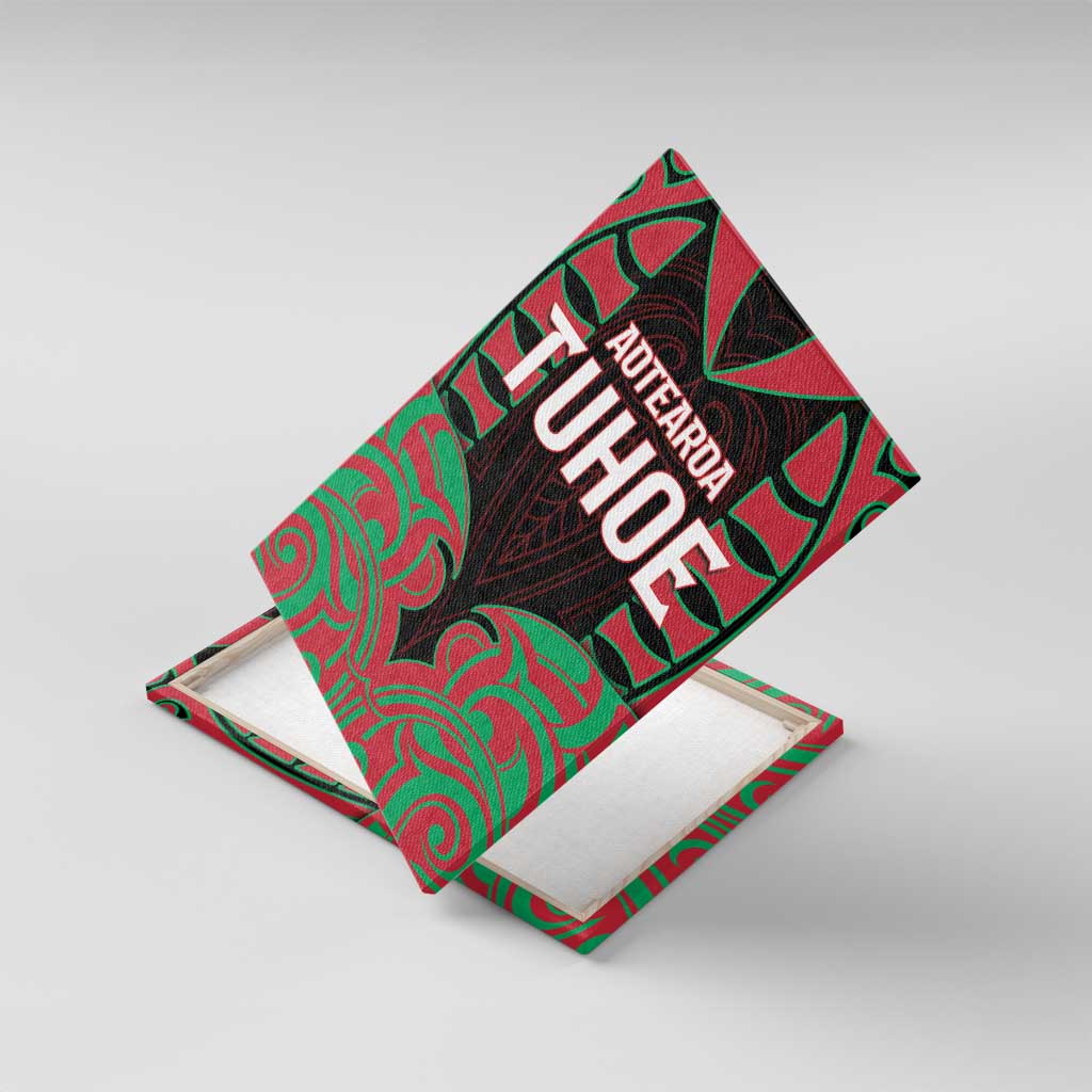 Aotearoa Tuhoe Canvas Wall Art Maori Pattern New Zealand DT05 With Frame Red - Polynesian Pride