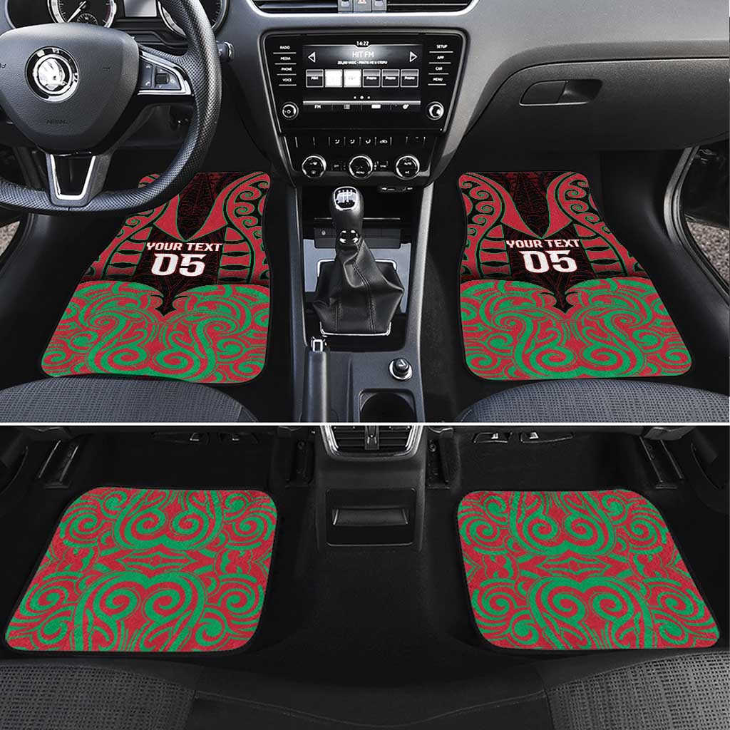 Aotearoa Tuhoe Car Mats Maori Pattern New Zealand DT05 Set 4pcs Red - Polynesian Pride
