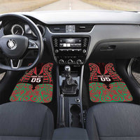 Aotearoa Tuhoe Car Mats Maori Pattern New Zealand DT05 Set 2pcs - Front Red - Polynesian Pride
