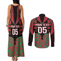 Custom Aotearoa Tuhoe Couples Matching Tank Maxi Dress and Long Sleeve Button Shirt Maori Pattern New Zealand DT05 - Polynesian Pride