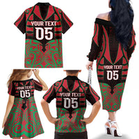 Custom Aotearoa Tuhoe Family Matching Off The Shoulder Long Sleeve Dress and Hawaiian Shirt Maori Pattern New Zealand DT05 - Polynesian Pride
