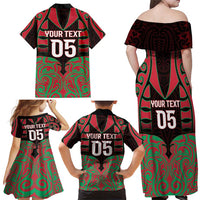 Custom Aotearoa Tuhoe Family Matching Off Shoulder Maxi Dress and Hawaiian Shirt Maori Pattern New Zealand - Polynesian Pride