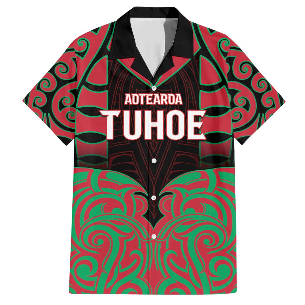 Custom Aotearoa Tuhoe Family Matching Off Shoulder Maxi Dress and Hawaiian Shirt Maori Pattern New Zealand - Polynesian Pride