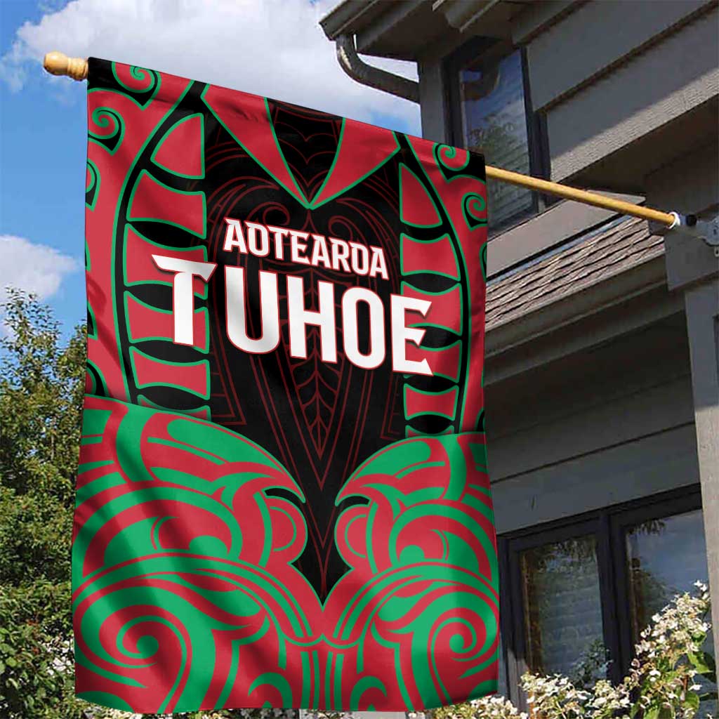 Aotearoa Tuhoe Garden Flag Maori Pattern New Zealand - Polynesian Pride