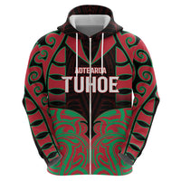 Custom Aotearoa Tuhoe Hoodie Maori Pattern New Zealand - Polynesian Pride