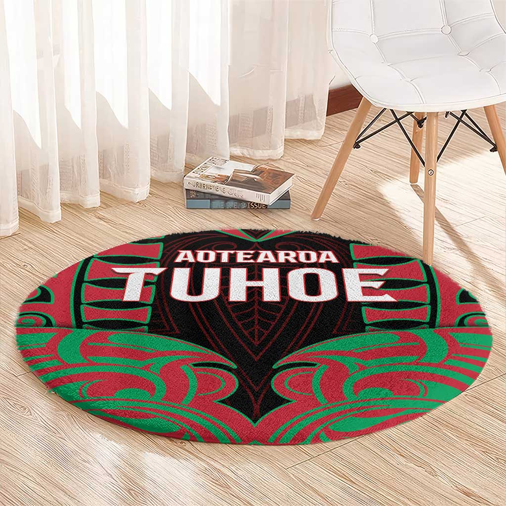 Aotearoa Tuhoe Round Carpet Maori Pattern New Zealand - Polynesian Pride