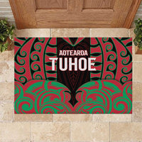 Aotearoa Tuhoe Rubber Doormat Maori Pattern New Zealand DT05 Red - Polynesian Pride