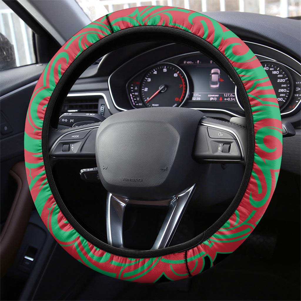 Aotearoa Tuhoe Steering Wheel Cover Maori Pattern New Zealand DT05 - Polynesian Pride