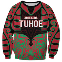 Custom Aotearoa Tuhoe Sweatshirt Maori Pattern New Zealand DT05 Unisex Red - Polynesian Pride