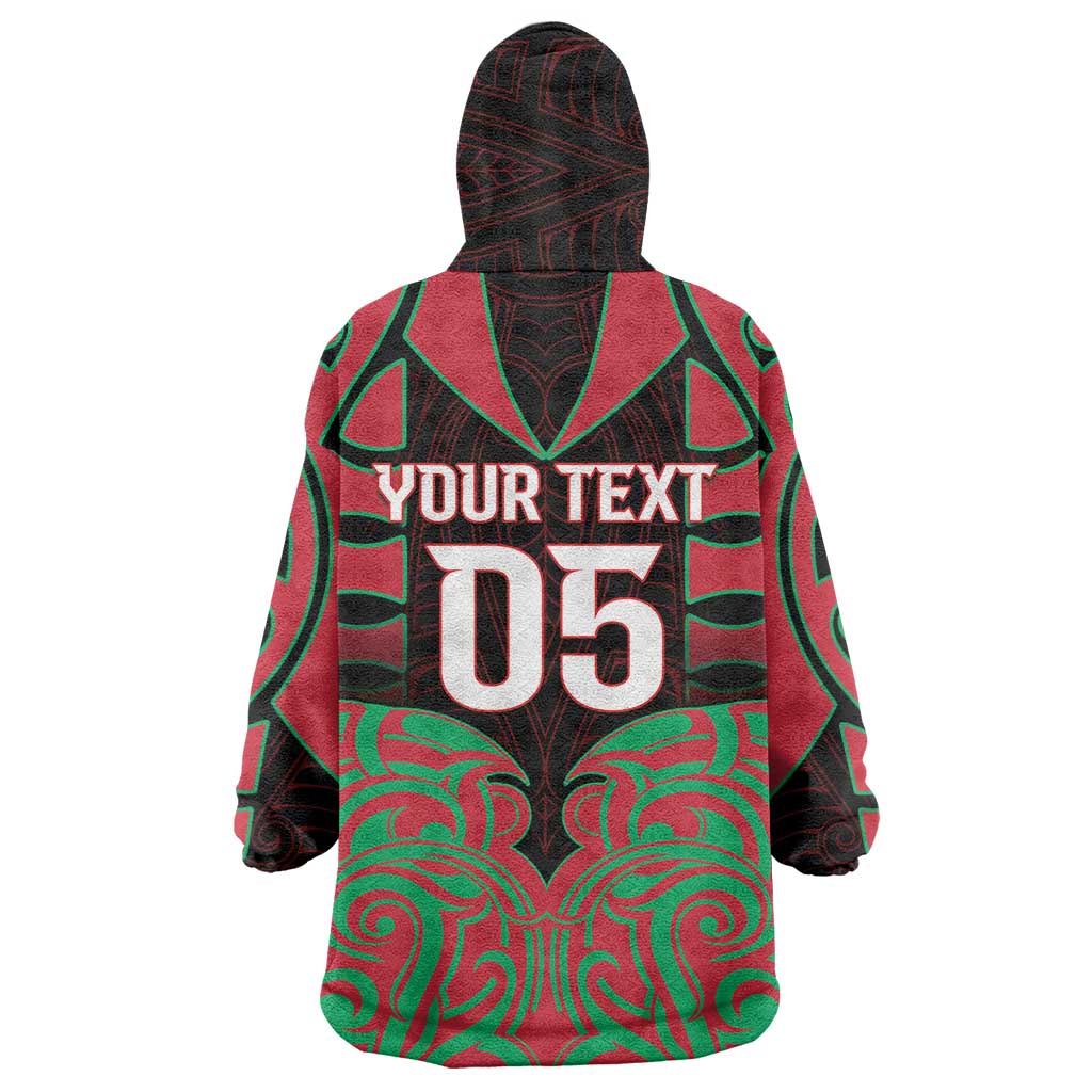 Custom Aotearoa Tuhoe Wearable Blanket Hoodie Maori Pattern New Zealand DT05 - Polynesian Pride