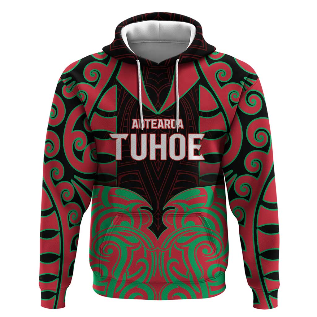 Custom Aotearoa Tuhoe Zip Hoodie Maori Pattern New Zealand - Polynesian Pride