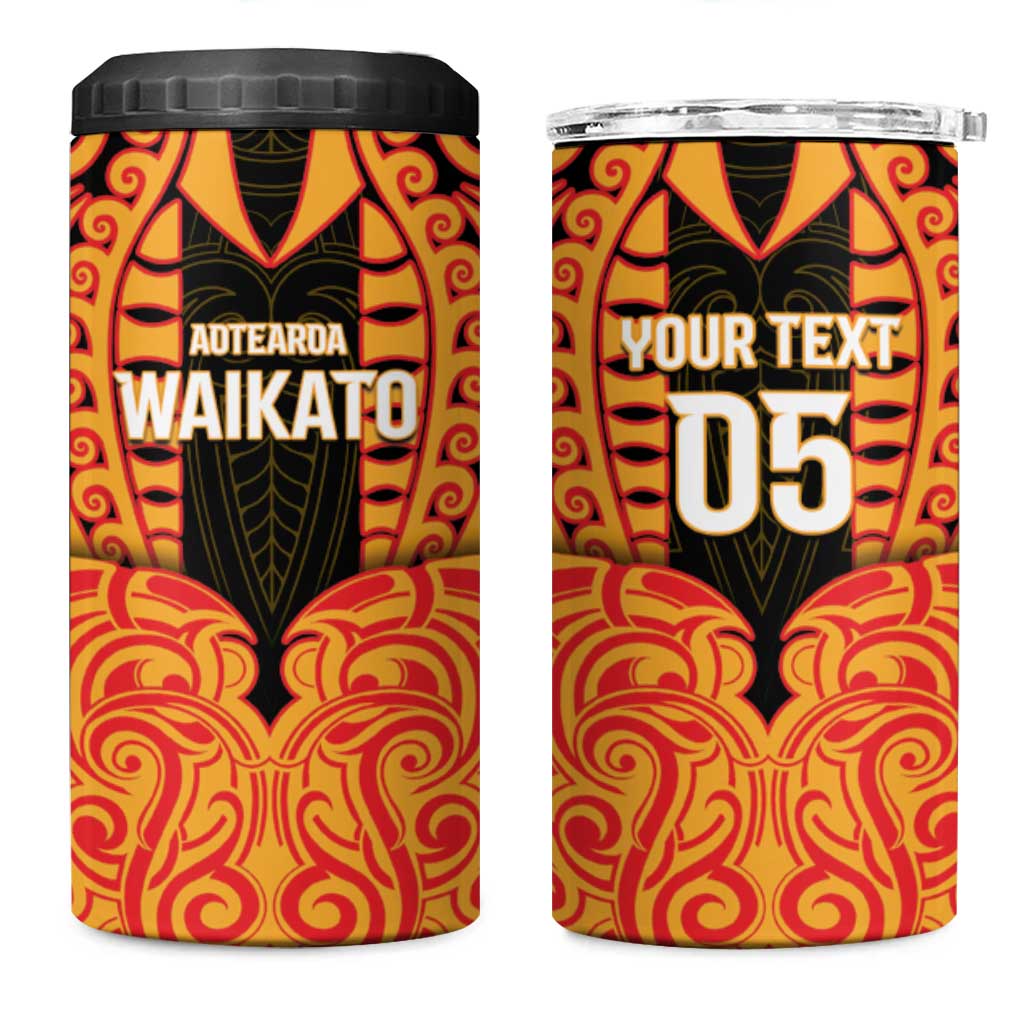Custom Aotearoa Waikato 4 in 1 Can Cooler Tumbler Maori Pattern New Zealand DT05 One Size: 16 oz Orange - Polynesian Pride