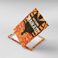 Aotearoa Waikato Canvas Wall Art Maori Pattern New Zealand DT05 With Frame Orange - Polynesian Pride