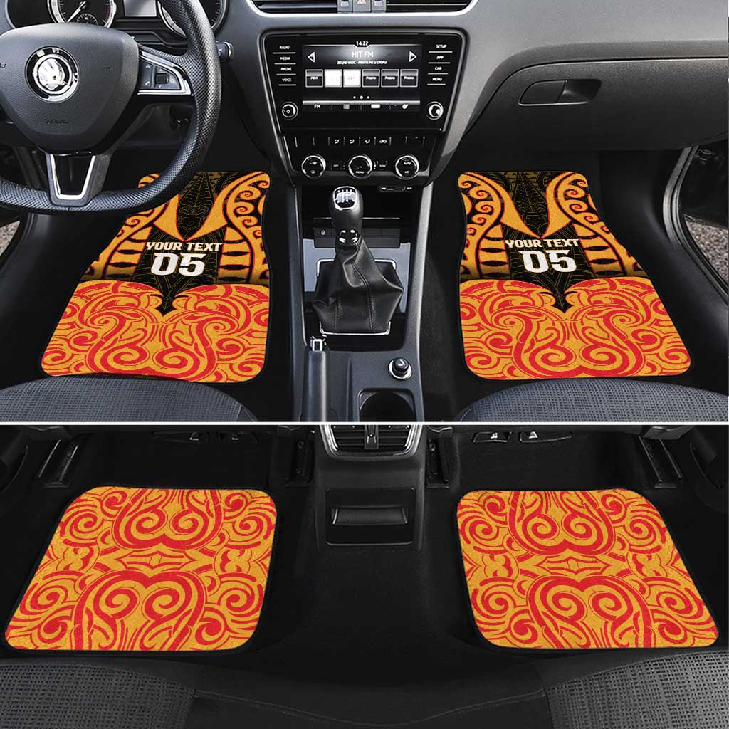 Aotearoa Waikato Car Mats Maori Pattern New Zealand DT05 Set 4pcs Orange - Polynesian Pride