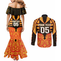 Custom Aotearoa Waikato Couples Matching Mermaid Dress and Long Sleeve Button Shirt Maori Pattern New Zealand DT05 - Polynesian Pride