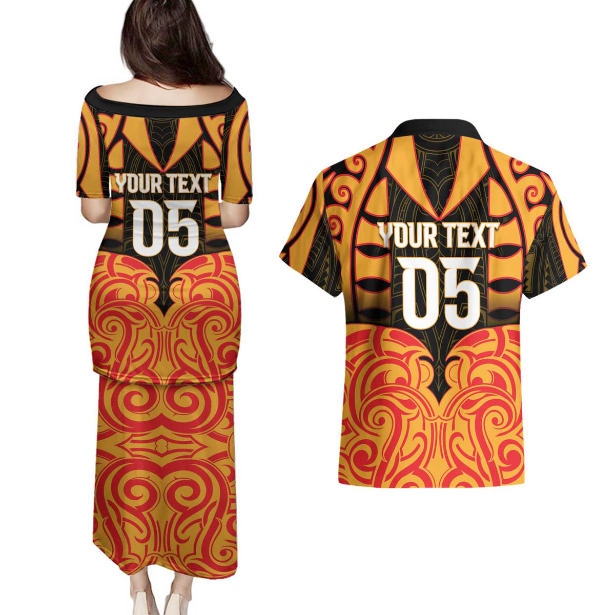 Custom Aotearoa Waikato Couples Matching Puletasi and Hawaiian Shirt Maori Pattern New Zealand DT05 - Polynesian Pride