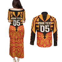 Custom Aotearoa Waikato Couples Matching Puletasi and Long Sleeve Button Shirt Maori Pattern New Zealand DT05 - Polynesian Pride
