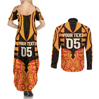 Custom Aotearoa Waikato Couples Matching Summer Maxi Dress and Long Sleeve Button Shirt Maori Pattern New Zealand DT05 - Polynesian Pride