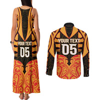 Custom Aotearoa Waikato Couples Matching Tank Maxi Dress and Long Sleeve Button Shirt Maori Pattern New Zealand DT05 - Polynesian Pride