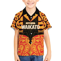 Custom Aotearoa Waikato Family Matching Off Shoulder Short Dress and Hawaiian Shirt Maori Pattern New Zealand - Polynesian Pride