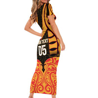 Custom Aotearoa Waikato Family Matching Short Sleeve Bodycon Dress and Hawaiian Shirt Maori Pattern New Zealand - Polynesian Pride
