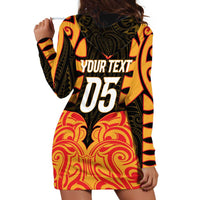 Custom Aotearoa Waikato Hoodie Dress Maori Pattern New Zealand - Polynesian Pride
