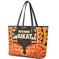 Aotearoa Waikato Leather Tote Bag Maori Pattern New Zealand - Polynesian Pride