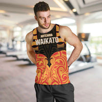 Custom Aotearoa Waikato Men Tank Top Maori Pattern New Zealand DT05 Orange - Polynesian Pride