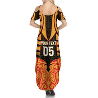 Custom Aotearoa Waikato Summer Maxi Dress Maori Pattern New Zealand - Polynesian Pride
