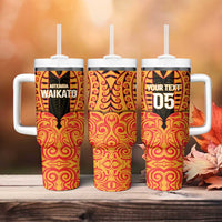 Custom Aotearoa Waikato Tumbler With Handle Maori Pattern New Zealand - Polynesian Pride