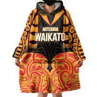 Custom Aotearoa Waikato Wearable Blanket Hoodie Maori Pattern New Zealand DT05 - Polynesian Pride