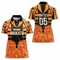 Custom Aotearoa Waikato Women Polo Shirt Maori Pattern New Zealand - Polynesian Pride