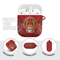Tonga King's Birthday AirPods Case Gold Royal Crown Tribal Patterns