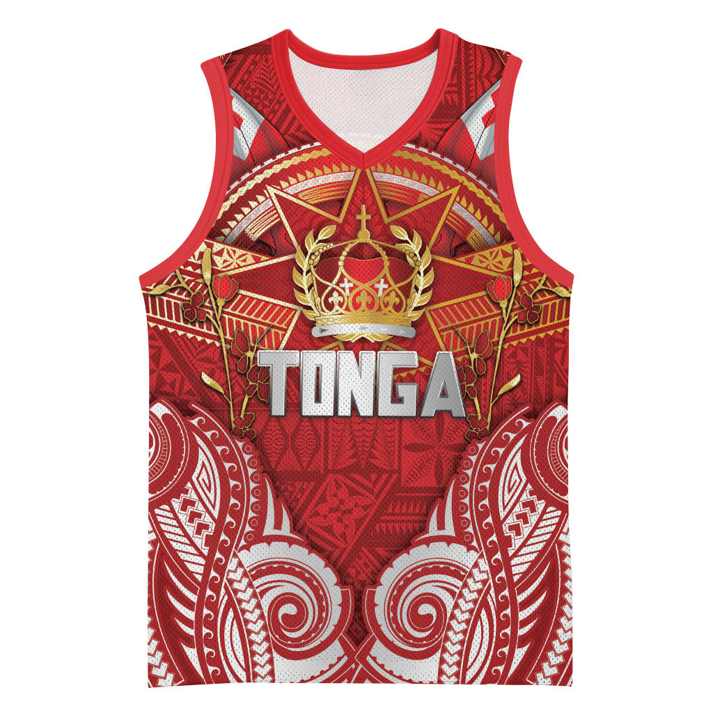 Tonga King's Birthday Basketball Jersey Gold Royal Crown Tribal Patterns