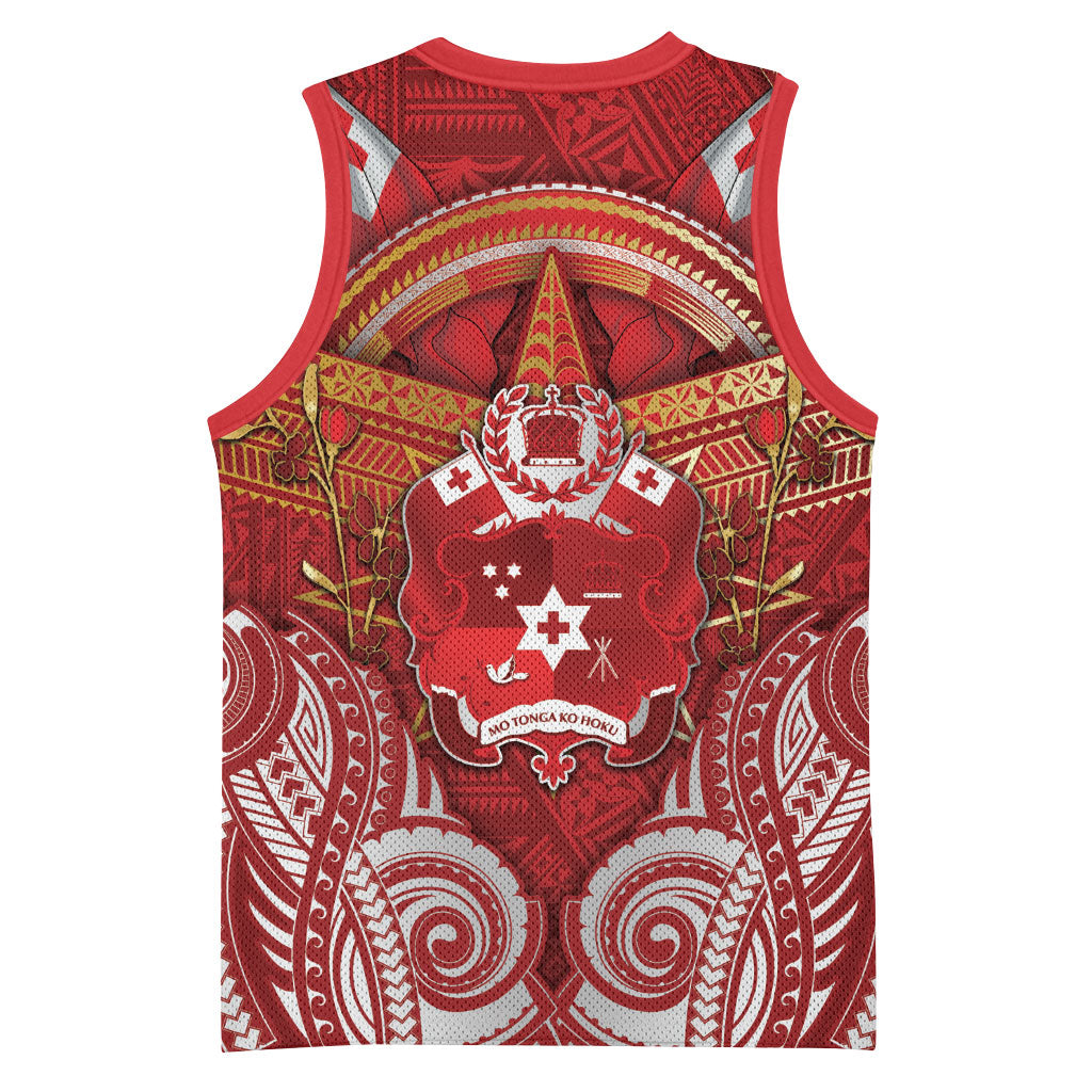 Tonga King's Birthday Basketball Jersey Gold Royal Crown Tribal Patterns