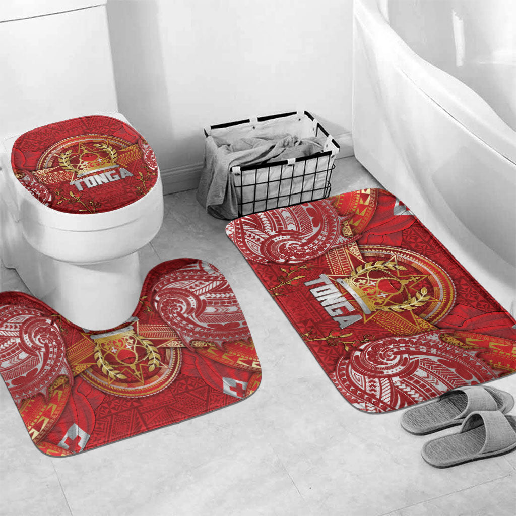 Tonga King's Birthday Bathroom Set Gold Royal Crown Tribal Patterns