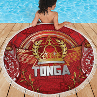 Tonga King's Birthday Beach Blanket Gold Royal Crown Tribal Patterns